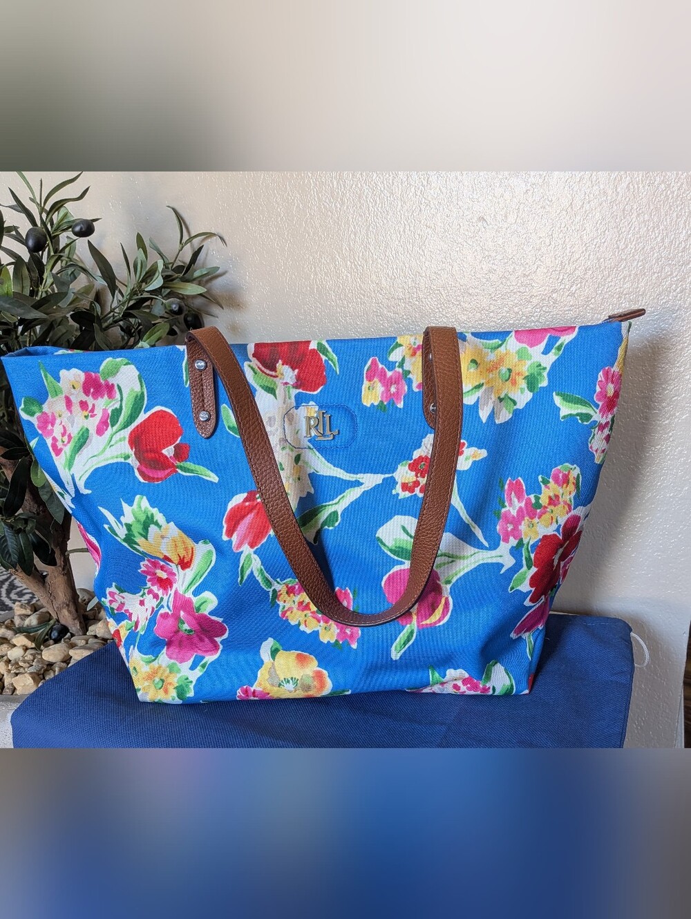 RALPH‎ LAUREN Nylon Bainbridge Floral Spring Summer Tote Bag NWOT